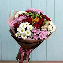 Букет цветов из:  Розы, Хризантемы и Альстромерии в Коноково