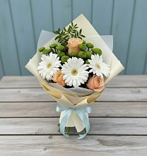 Букет цветов из:  Герберы, Розы и Хризантемы #REPLACE_PRED# Коноково