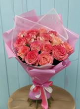 Букет 15 Розовых роз Равель в Коноково